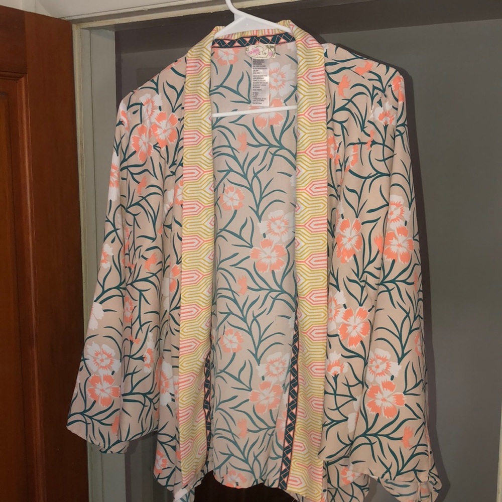 Free People short floral kimono